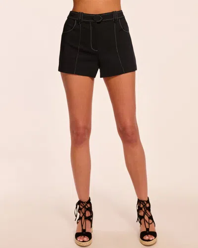 Ramy Brook Marco Stitched Stretch Cotton Stitched Mini Short In Black