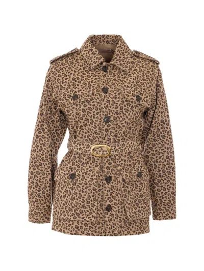 Twinset Leopard-pattern Jacket In Brown