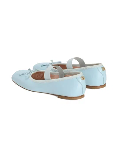 Dolce & Gabbana Bow-detail Ballet Flats In Blue