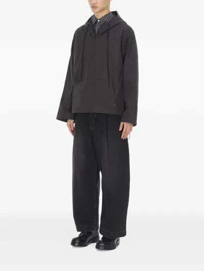 Studio Nicholson Hooded Pullover Jacket In Gray