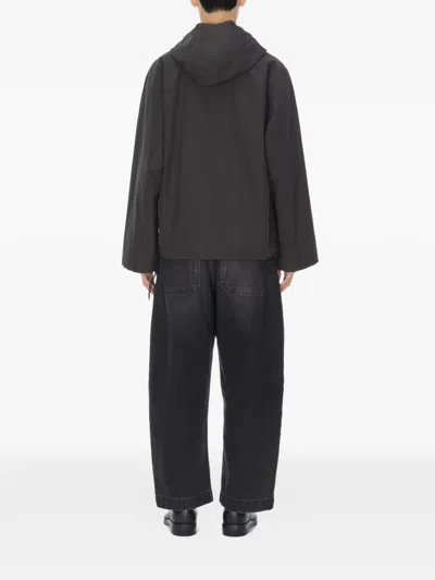 Studio Nicholson Hooded Pullover Jacket In Gray