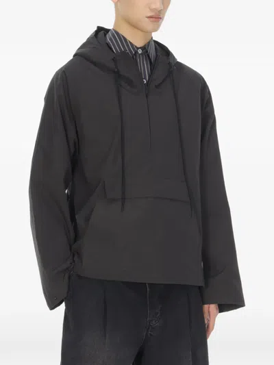 Studio Nicholson Hooded Pullover Jacket In Gray