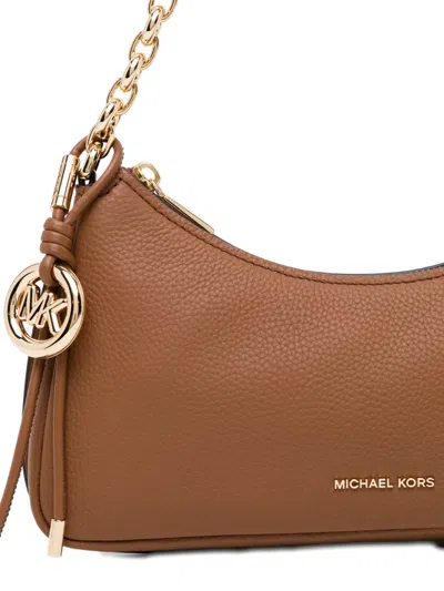 Michael Kors Nolita Medium Pebbled Leather Chain Pochette In Brown