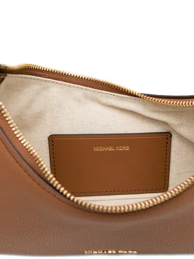 Michael Kors Nolita Medium Pebbled Leather Chain Pochette In Brown