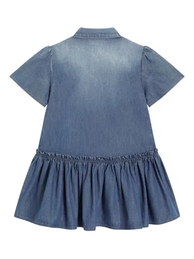 Dolce & Gabbana Ruffled Denim Dress In Blue