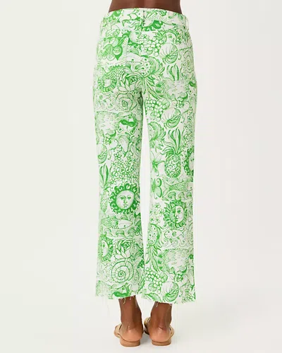 Lilly Pulitzer Harleen High Rise Crop Jeans In Rosanna Wash In Green