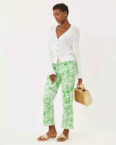 Lilly Pulitzer Harleen High Rise Crop Jeans In Rosanna Wash In Green