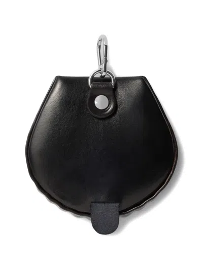 Lemaire Carlos Shell Key Ring In Leather In Black