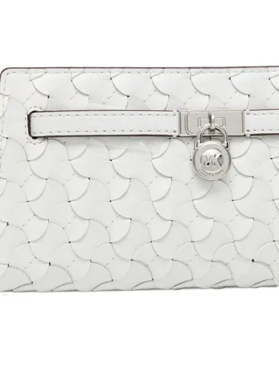 Michael Kors Chain Strap Textured Pattern Crossbody Bag In Silver