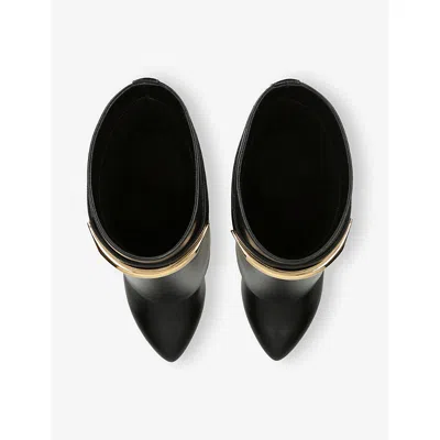 Givenchy Women Black Ankle Boots With Wedge Heels And Logo Plaque On The Side In Leather Woman In Black
