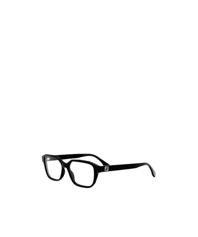 Fendi Eyewear Rectangular Frame Glasses In Black
