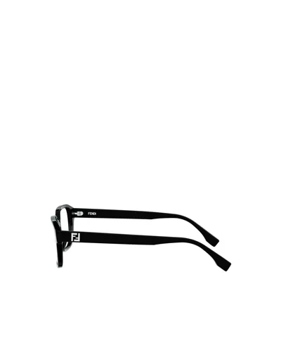 Fendi Eyewear Rectangular Frame Glasses In Black