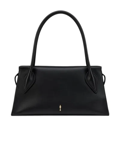 Christian Louboutin Venus Medium Shoulder Bag Structured Top Handles In Black