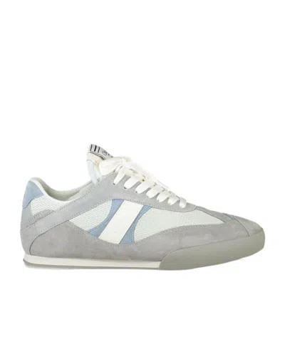 Chloé Kick Sneakers Low Top Mesh Suede Panels In Blue