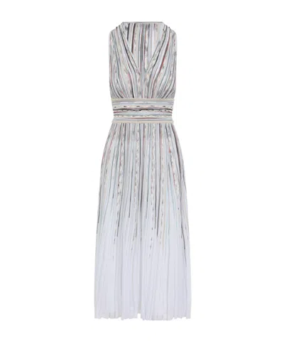 Missoni Striped Knit Midi Dress Empire Waist In Multi