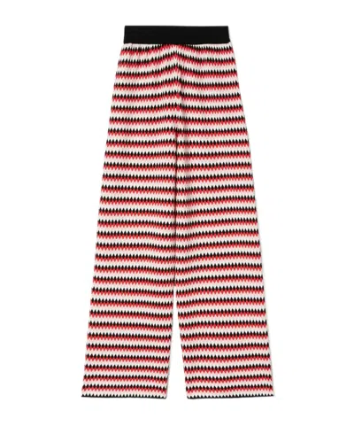 La Doublej Cropped Wide-leg Jacquard-knit Pants In Multi