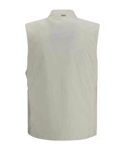 Herno Beige Polyamide Sleveless Jacket In White