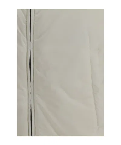 Herno Beige Polyamide Sleveless Jacket In White