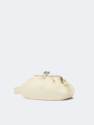Weekend Max Mara Small Pasticcino Ruched Chain Clutch Bag In Brown