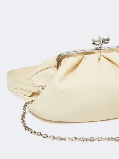 Weekend Max Mara Small Pasticcino Ruched Chain Clutch Bag In Brown