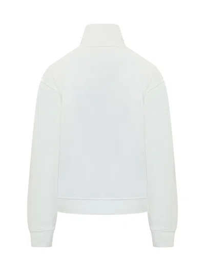 Dsquared2 White Logo Mock Collar Sweatshirt In White