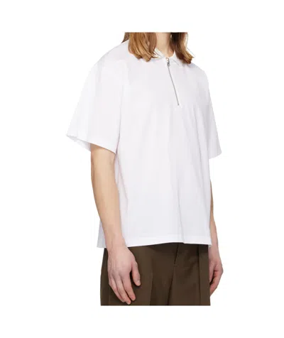 Sacai White Cotton Jersey Polo In Animal Print