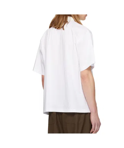 Sacai White Cotton Jersey Polo In Animal Print