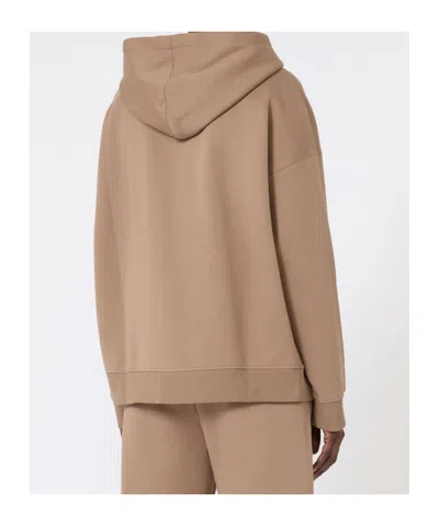 Max Mara Technical Jersey Zip-up Sweatshirt In Brown