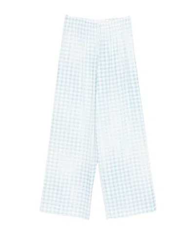 Ermanno Scervino Gingham-pattern Drawstring Trousers In Blue