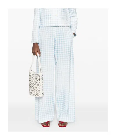 Ermanno Scervino Gingham-pattern Drawstring Trousers In Blue