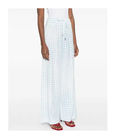 Ermanno Scervino Gingham-pattern Drawstring Trousers In Blue