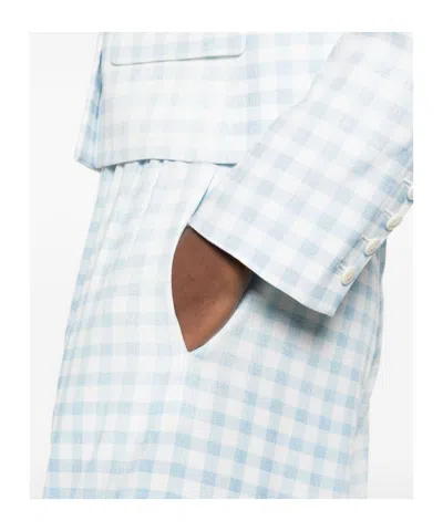 Ermanno Scervino Gingham-pattern Drawstring Trousers In Blue
