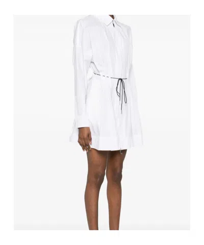 Staud Zip Drawstring Mini Dress In White
