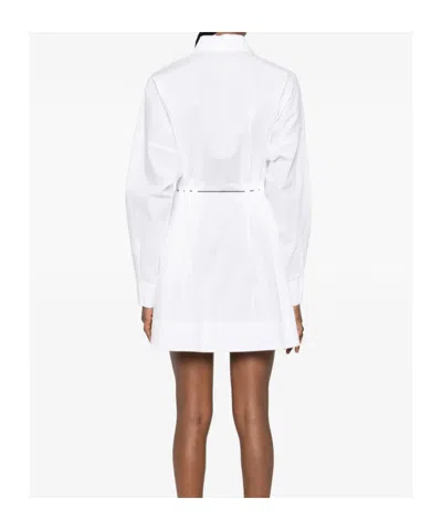 Staud Zip Drawstring Mini Dress In White