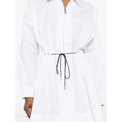 Staud Zip Drawstring Mini Dress In White