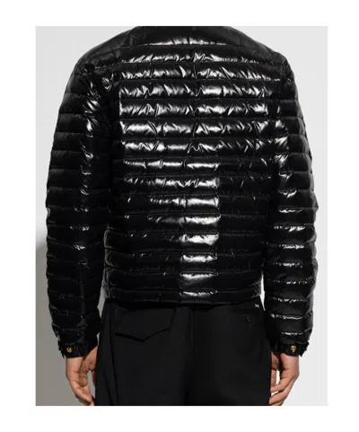 Versace Buttoned Quilted Jacket In Blue