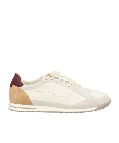 Brunello Cucinelli Sneaker Low Top Contrasting Heel Panel In White