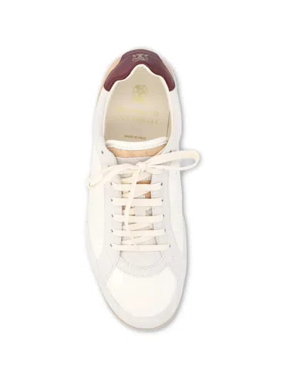 Brunello Cucinelli Sneaker Low Top Contrasting Heel Panel In White