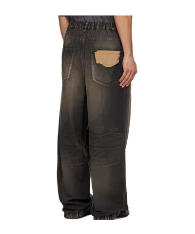 Miharayasuhiro Drawstring Light Wide Jeans In Black