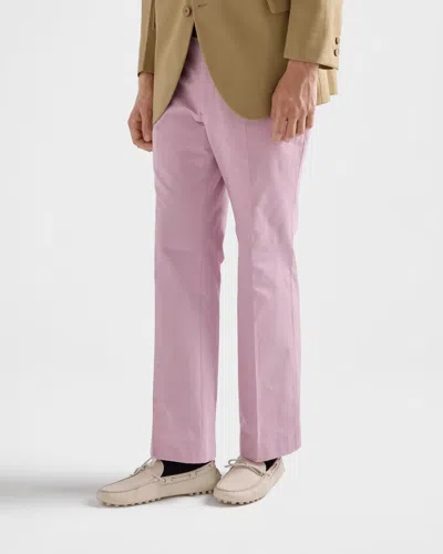 Prada Poplin Pants In Pink
