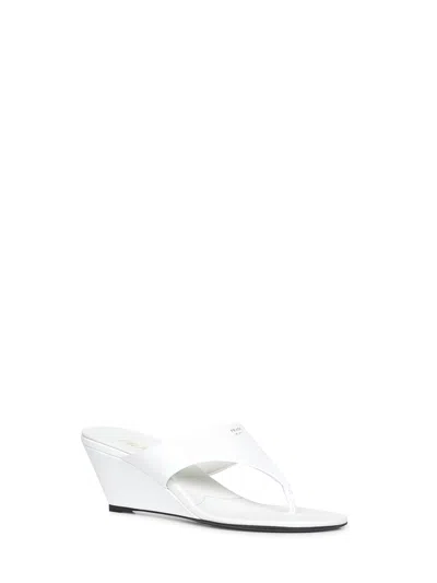 Prada Round-toe Wedge Sandals In Multi