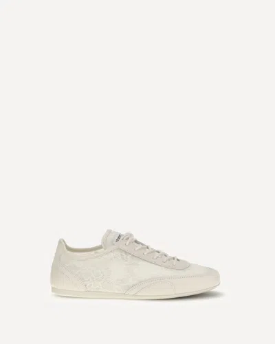Jimmy Choo Beige Calf Leather Bos Taurus Athletic Sneakers In Neutral