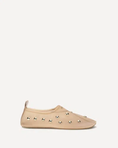 Chloé Rita Blushy Beige Ballet Flats In Transparent Mesh Women In Neutral
