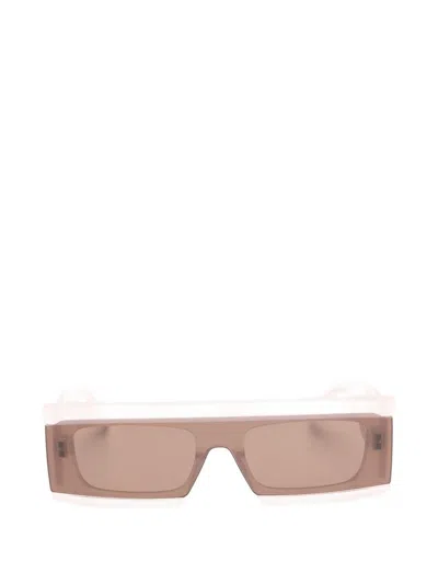Alaïa Rectangular Shield Sunglasses In Brown