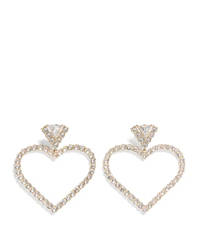 Valentino Embellished Coeur Royal Earrings In Metallic