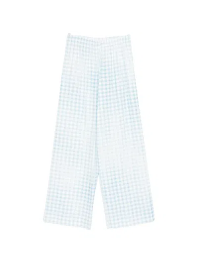 Ermanno Scervino Gingham-pattern Drawstring Trousers In Blue