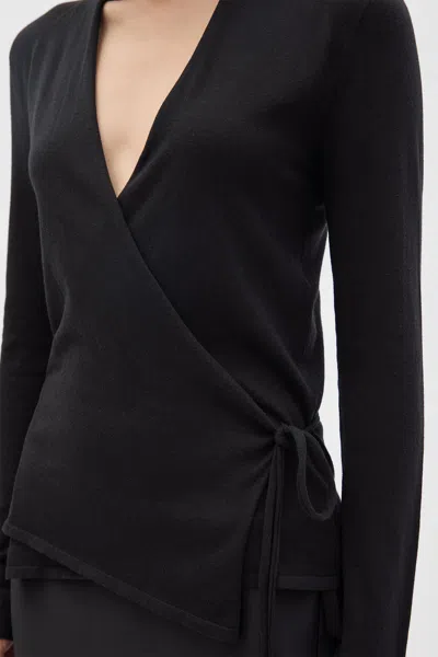 Ann Demeulemeester Fro Wrap Knit Cardigan In Black