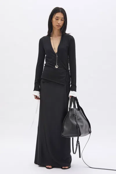 Ann Demeulemeester Fro Wrap Knit Cardigan In Black