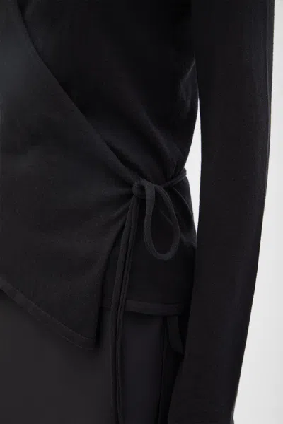 Ann Demeulemeester Fro Wrap Knit Cardigan In Black