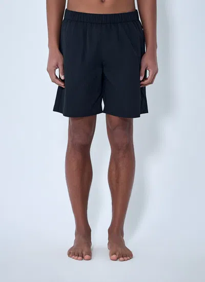 Moncler Logo-patch Elasticated-waist Swim Shorts In Blue